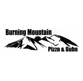 burning mountain pizza logo